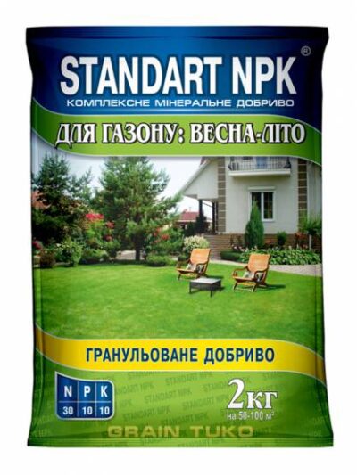 549c3b2e35b11a11d690ee5bcb9e93a8bcd26943-400x533 Мінеральне добриво 30-10-10 Standart NPK Grain Tuko для газонів весна-літо - Зображення 1